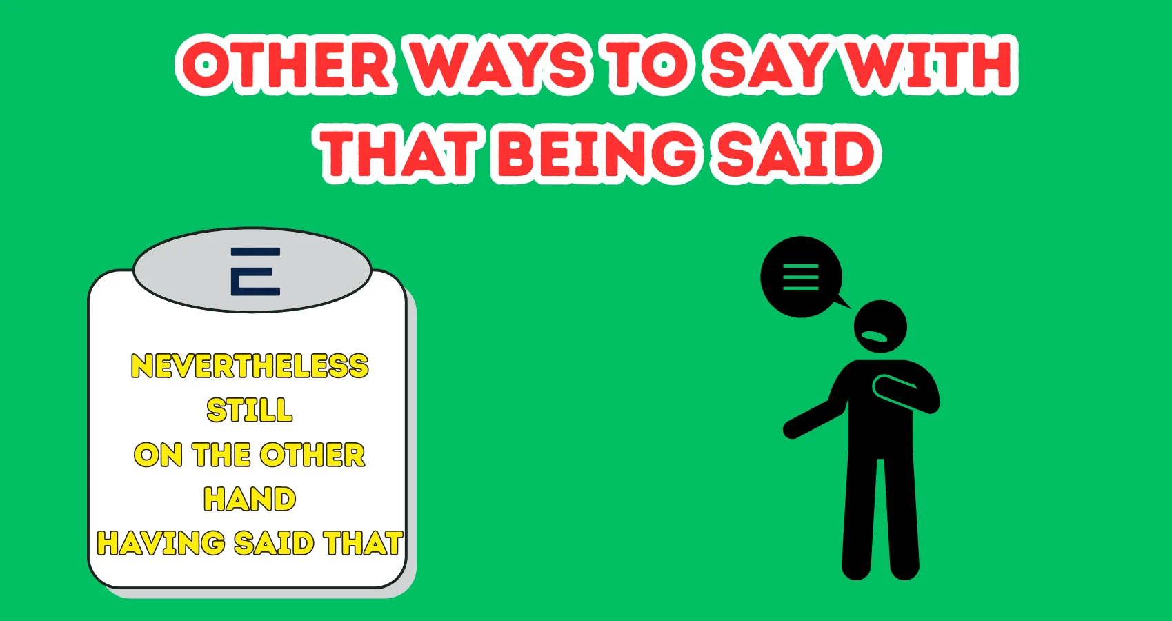 Other Ways To Say With That Being Said