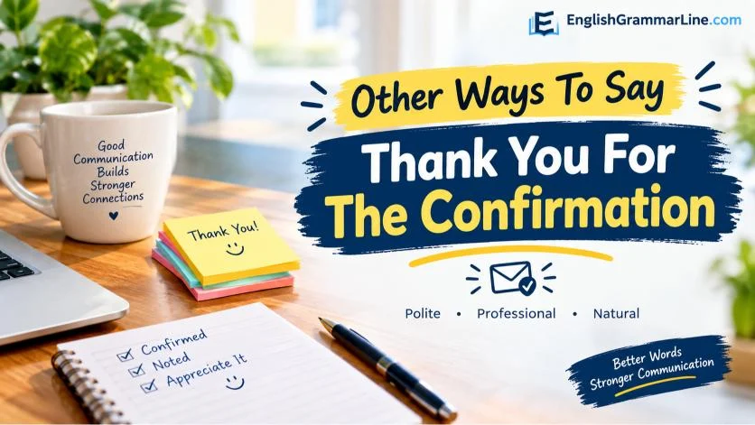 Other Ways To Say Thank You For The Confirmation